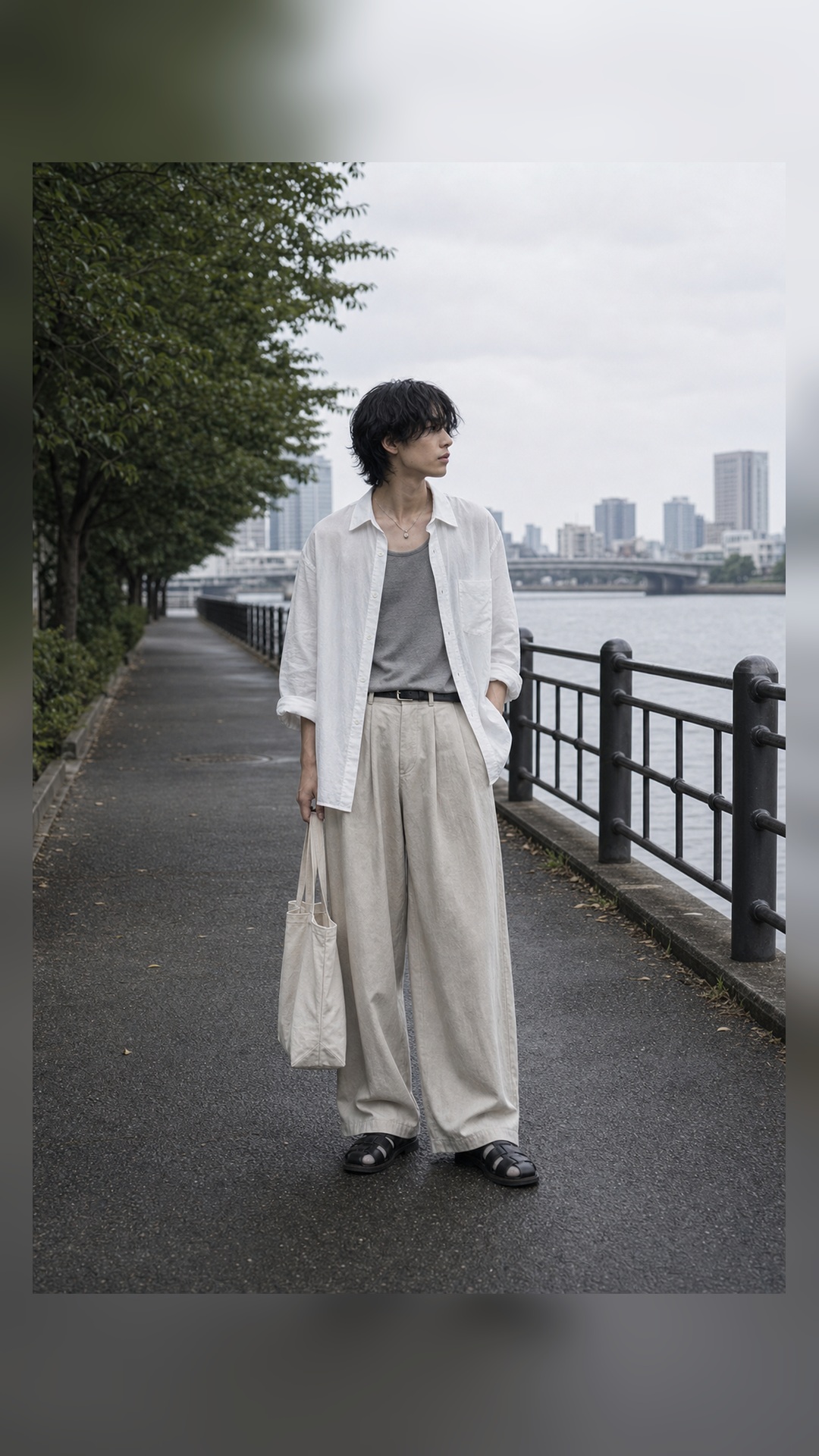 Linen layering, Tokyo editorial styling